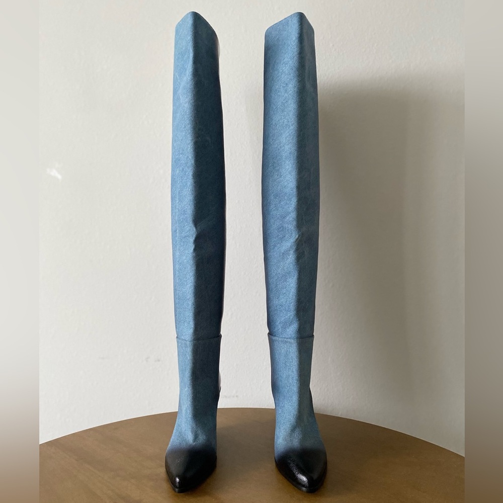New Jimmy Choo - Maceo denim over-the-knee boots 37 $2,025 - Picture 10 of 15
